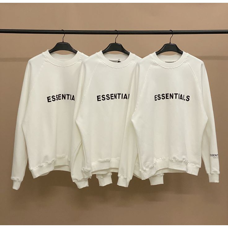 Áo thun dài tay nỉ da cá Sweater Essentials in nổi hàng cao cấp UNISEX FREESIZE | BigBuy360 - bigbuy360.vn