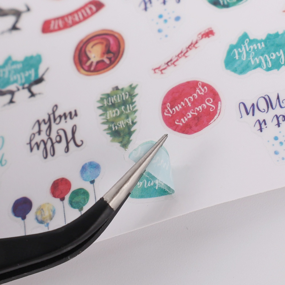 [Hàng mới về] Miếng dán trang trí móng hình bông tuyết hoạt hình 3d