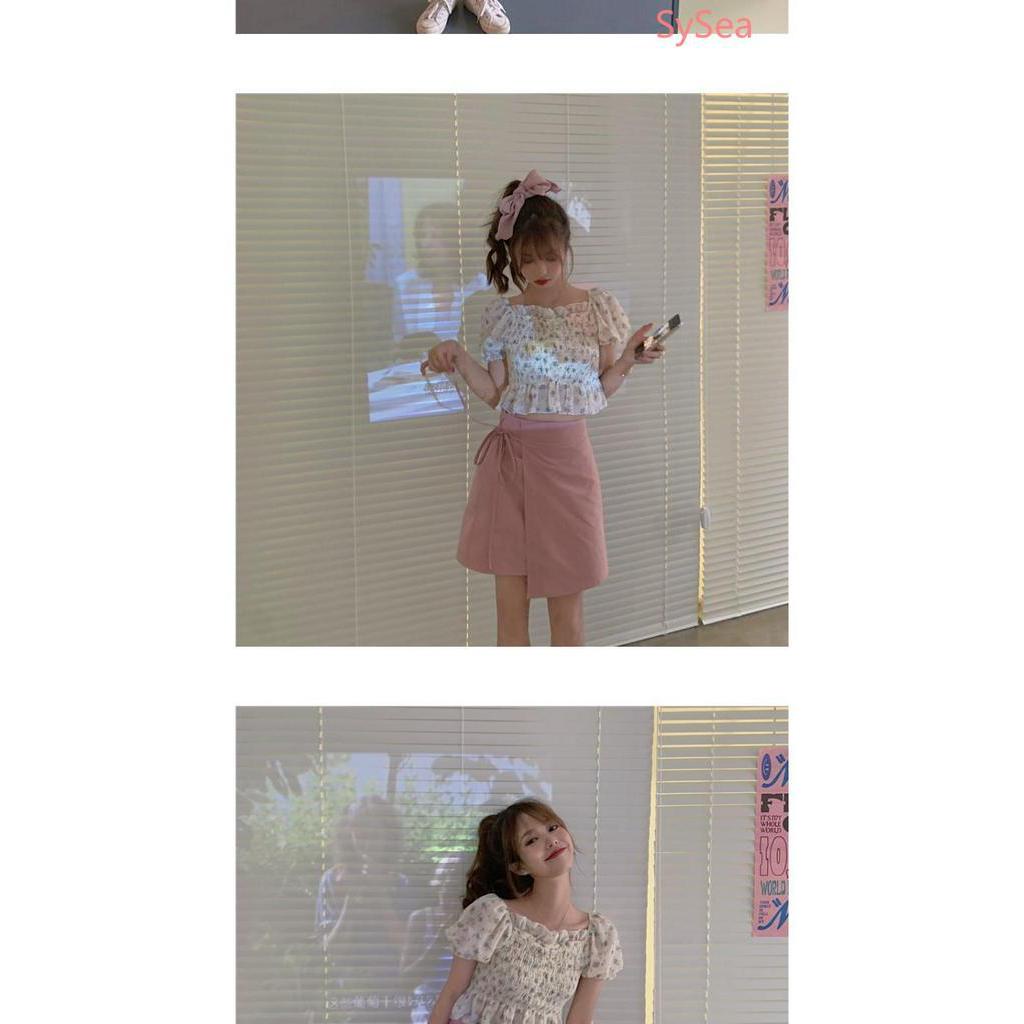 Áo Croptop Chất Chiffon Hoạ Tiết Hoa Thời Trang Mùa Hè Cho Phái Nữ