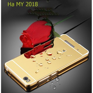 Ốp lưng tráng gương viền kim loại cho Xiaomi Redmi 4A