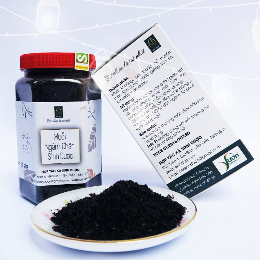 Muối Ngâm Chân Sinh Dược Cao cấp 550g - Muối Cao Thảo Dược Tốt Cho Xương Khớp - Giảm Tê Mỏi