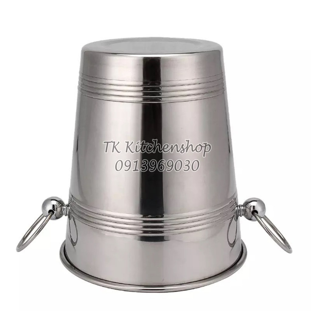 Xô ngâm rượu vang inox / Xô ướp lạnh rượu vang inox 304 (2 cỡ) thân viền