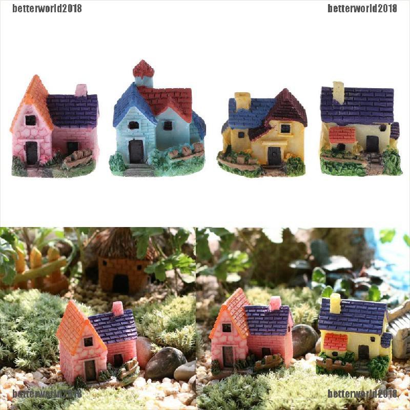 [Better] Dollhouse Tiny DIY House villa Woodland fairy Planter garden home decor [World]