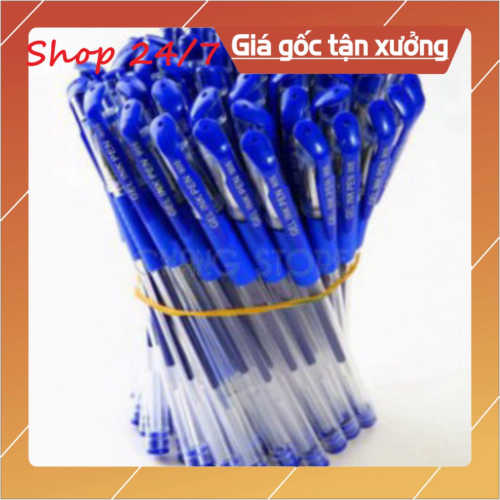 💕Siêu Rẻ 1K 💕 Bút Bi Nước 3 Màu Văn Phòng 0.5mm Mực Đều, Nét Chữ Đẹp 3 Màu Xanh, Đen, Đỏ - Shop 24/7