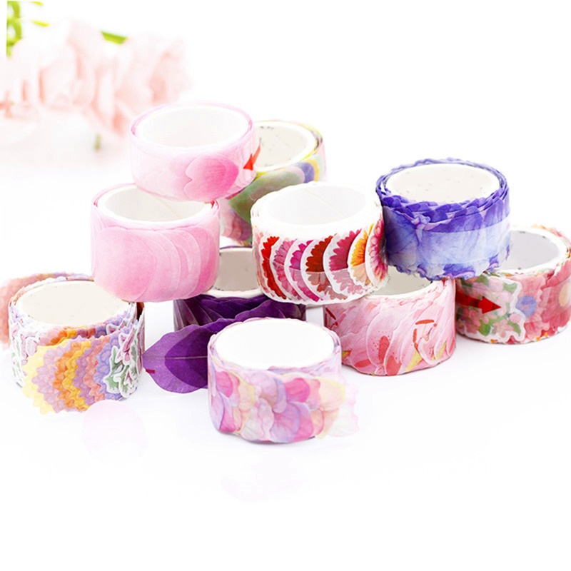 Cuộn 200 Miếng Dán Hình Cánh Hoa Dùng Trang Trí Sổ Tay DIY