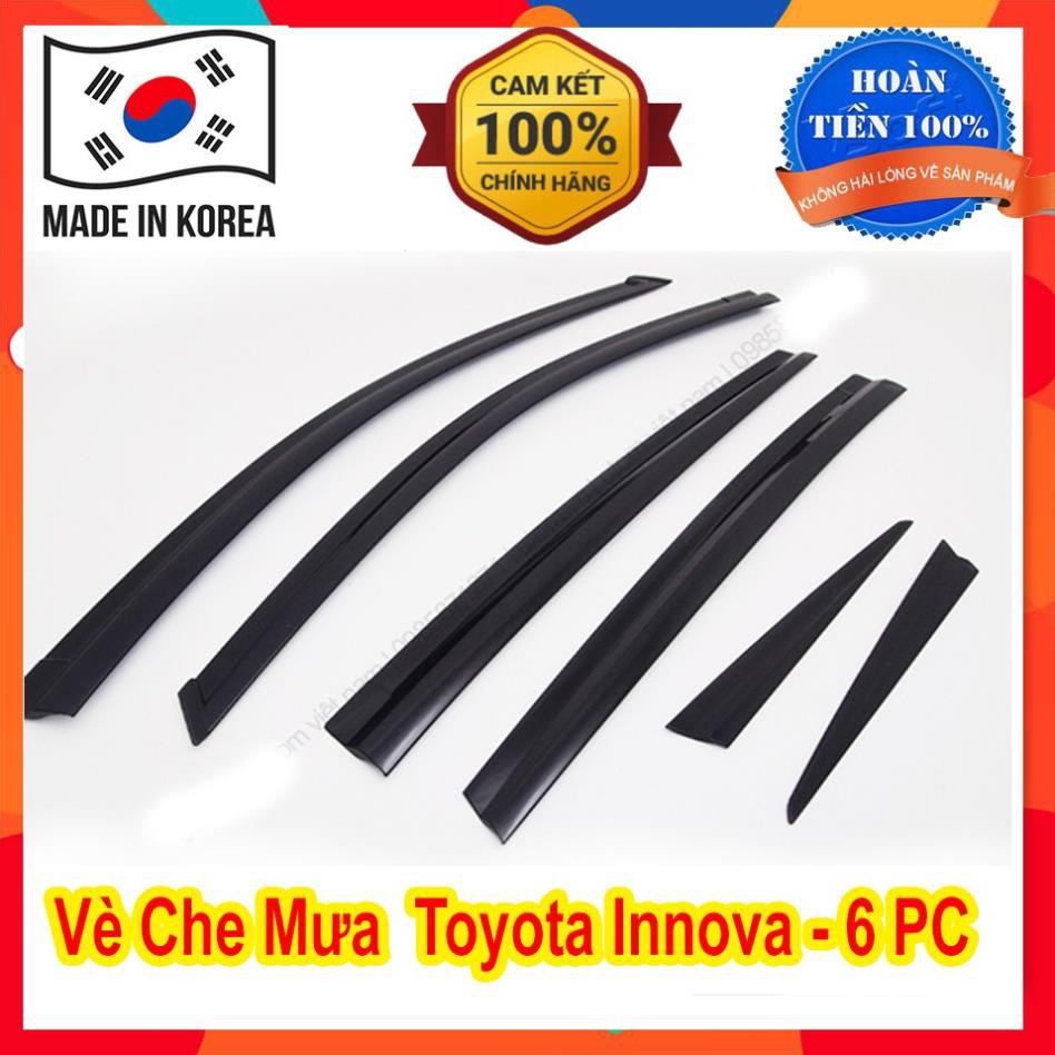 Vè Che Mưa Xe Toyota Innova đời 2006 đến 2020 bộ 6 chi tiết Hàng hàn quốc màu đen