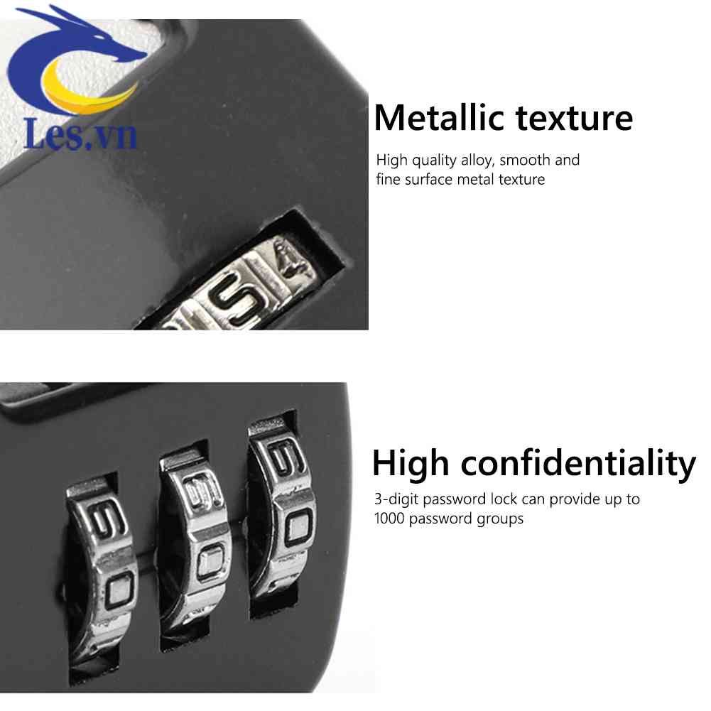 Ổ Khóa Mật Khẩu 3 Số Mini Bằng Kẽm Dùng Cho Vali