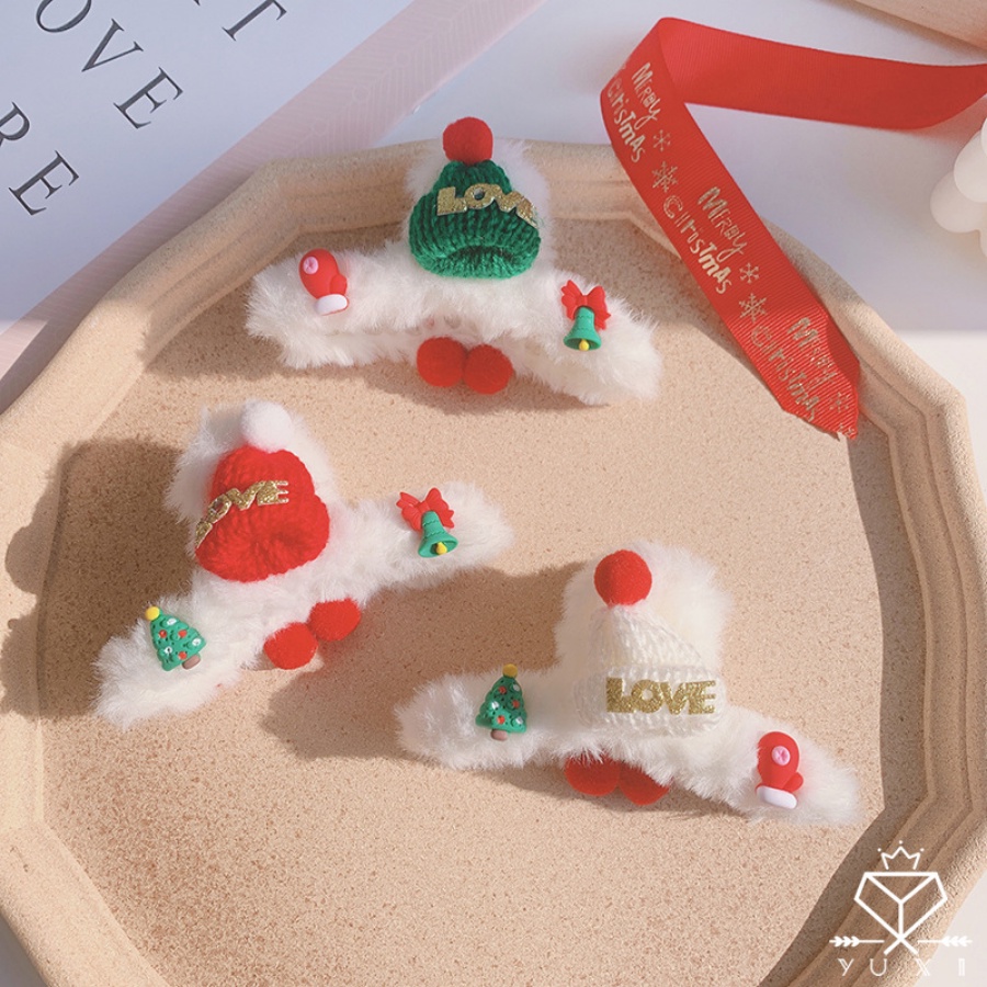 Kẹp Tóc Móng Vuốt Họa Tiết Hoạt Hình Phong Cách Giáng Sinh Hàn Quốc Dễ Thương Dành Cho Bạn Nữ