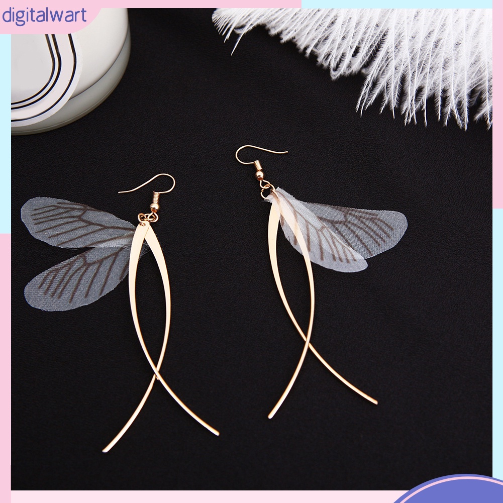 Cặp khuyên tai dáng dài phối cánh bướm xinh xắn cá tính dành cho nữ