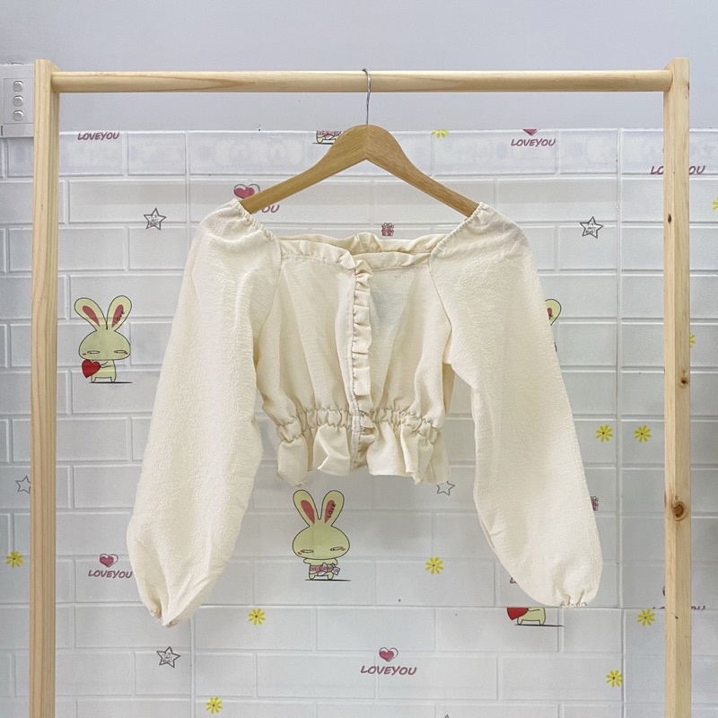 Áo croptop phối bèo