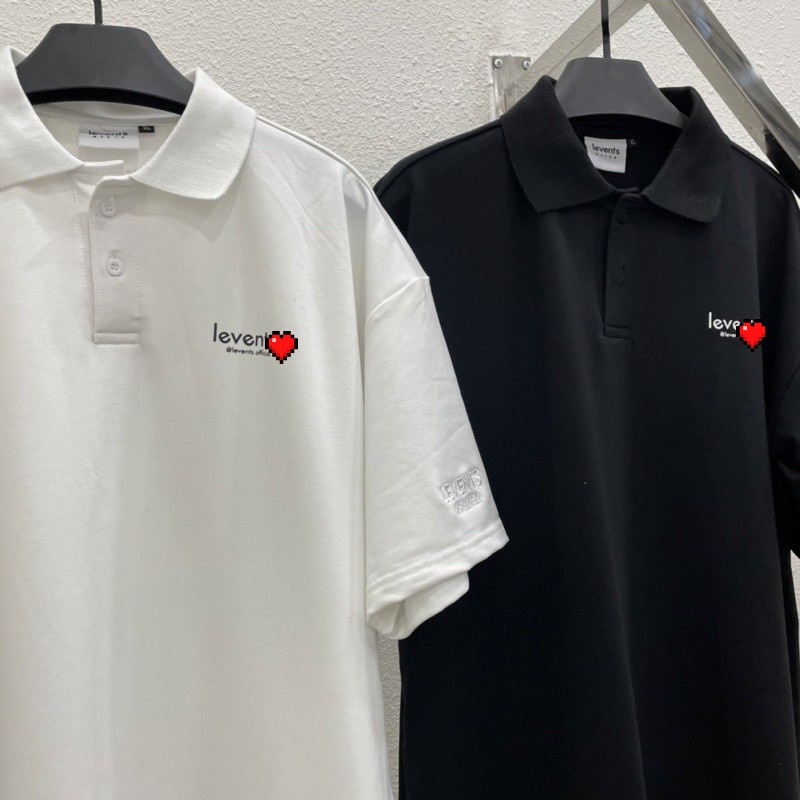 Áo thun polo Levent mini popular phông cổ trụ Unisex nam nữ cotton oversize form rộng - Gin Store