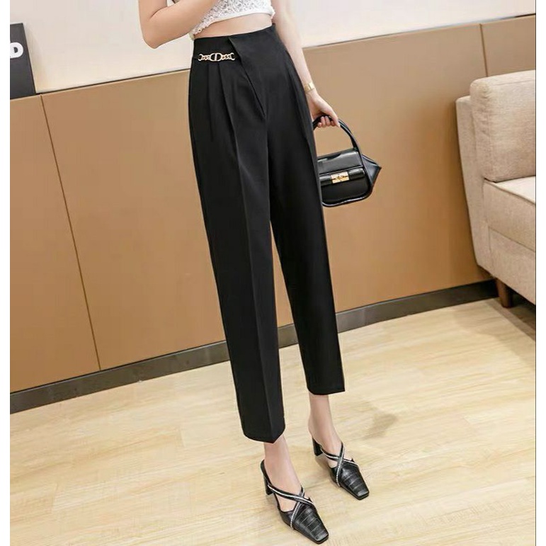 Quần tây công sở _ quần baggy phối đai móc xich siêu đẹp