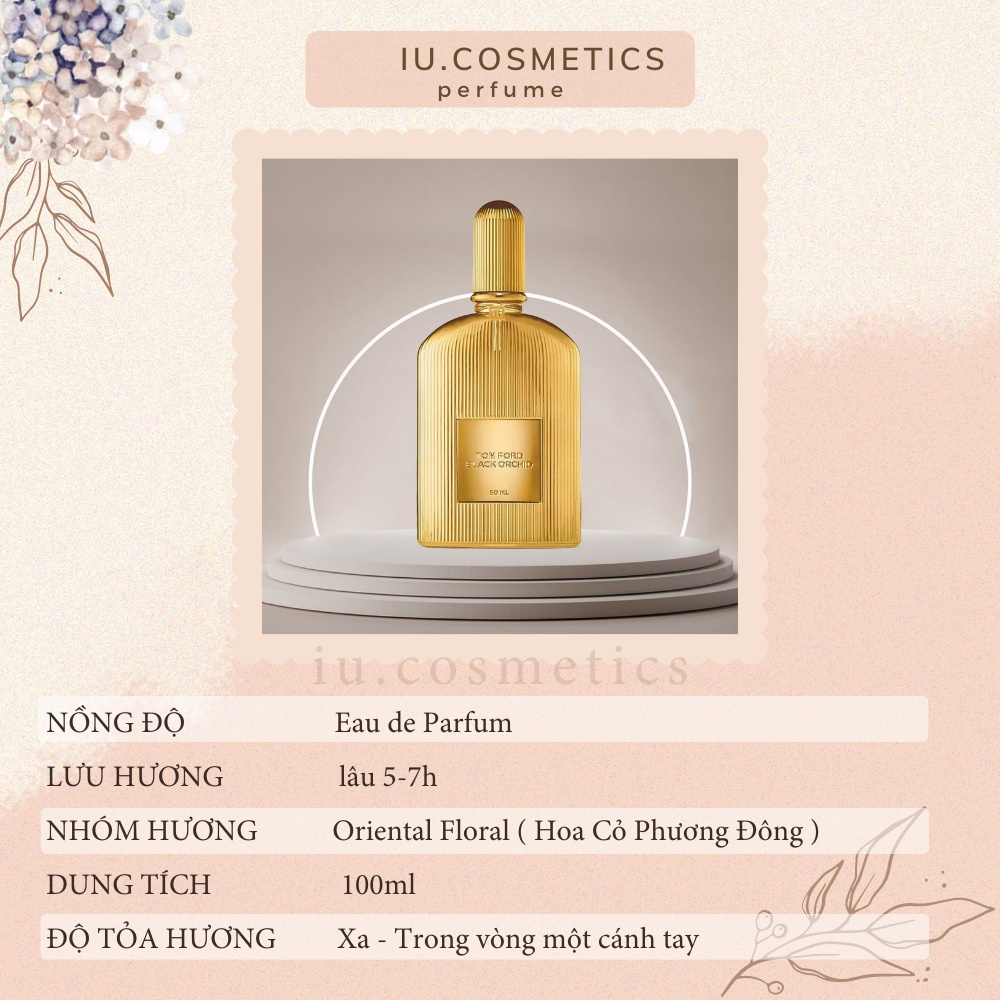 Nước hoa unisex Tomford Black Orchid EDP 100ml - Hương thơm sang trọng cuốn hút - iu.cosmetics