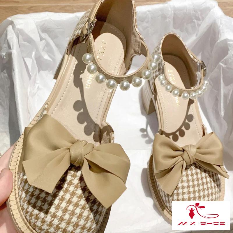 Giày Cao Gót Mary Jane Đế Dày Phong Cách Thời Trang Mùa Hè 022 Mới Cho Nữ