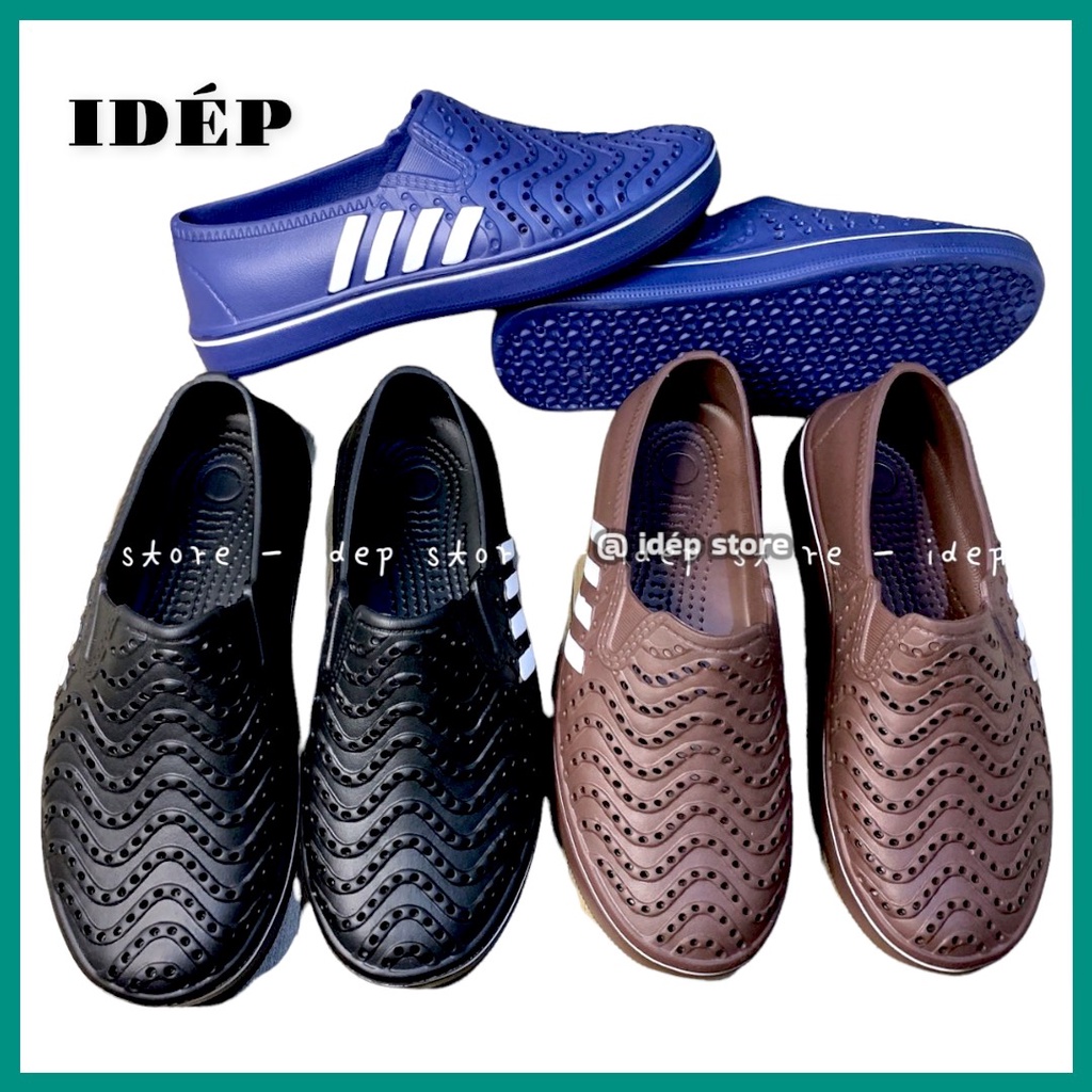 Giày Lười Siêu Nhẹ Nam Đi Mưa, Đi Biển Mùa Hè Có Lỗ Thoáng Khí Đúc Nhựa EVA Siêu Bền GL028 - iDÉP