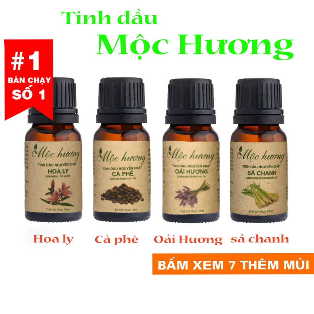 Combo 4 chai tinh dầu Mộc Hương nguyên chất có kiểm định (tặng 2 bóng đèn miễn phí)