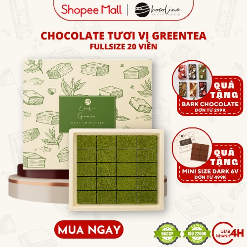 Socola Tươi Chocoline Vị Matcha Trà Xanh - Hộp 20 Viên (130gram)
