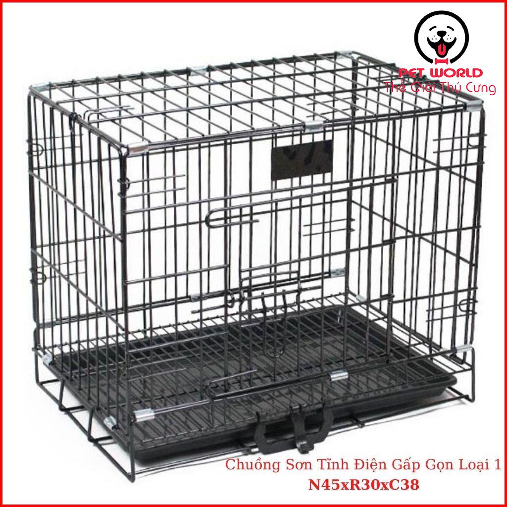 Chuồng Chó, Mèo Gấp Gọn Sơn Tĩnh Điện Xuất khẩu ( dài 45, rộng 30, cao 38 cm)