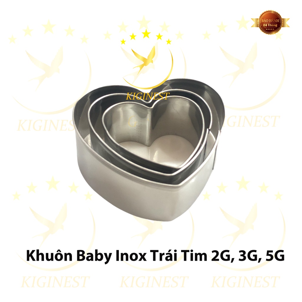 [GIÁ SIÊU RẺ] KHUÔN YẾN INOX 304 BABY TRÁI TIM 2G, 3G, 5G ĐẮP, SẤY VÀ ĐỊNH HÌNH TỔ YẾN - SET YẾN CHƯNG