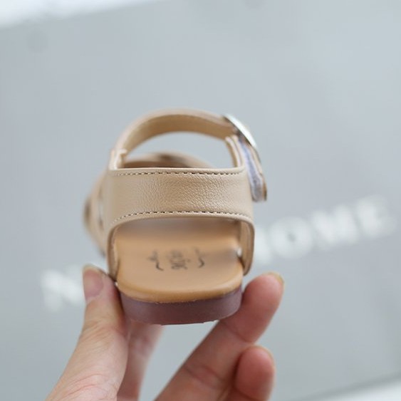 Giày sandals dây thắt nơ màu sắc đơn giản cho bé