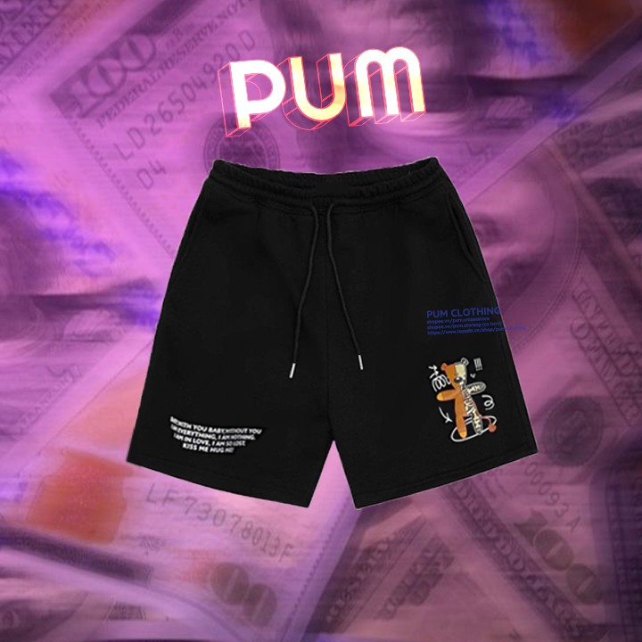 Quần short thun Teddy unisex pumunisexstore