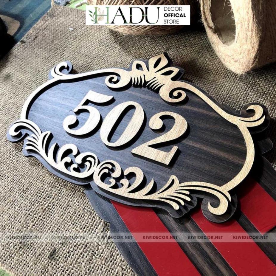 Bảng Số Phòng, Bảng Số Nhà bằng Gỗ Decor Vintage, Phòng Khách sạn, Homestay - HaduDecor