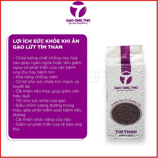 Gạo Lứt Tím Than Ông Thọ - Dẻo mềm,thơm cơm (Túi 1kg).