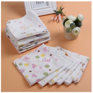 Gói 10 khăn sữa xuất Nhật in hoa mềm mại cho bé