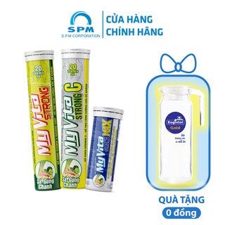 Combo TĂNG ĐỀ KHÁNG 3 tuýp viên sủi Vitamin Sả – Gừng – Chanh tươi TẶNG bình thủy tinh cao cấp