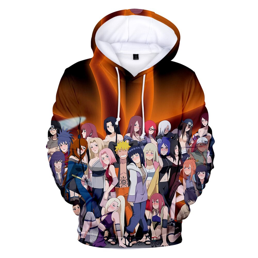 Áo Hoodies Có Nón Dài Tay In Hình Naruto