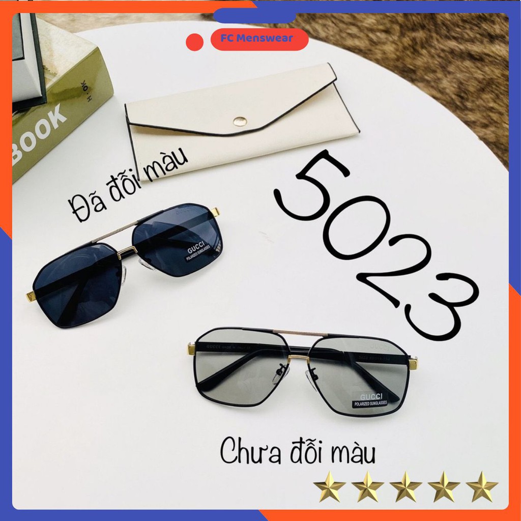 Kính Đổi Màu 🔴𝑭𝑹𝑬𝑬𝑺𝑯𝑰𝑷🔴 Kính Mát Nam Polaroid Tròng Kính Đổi Màu Đi Ngày Đi Đêm