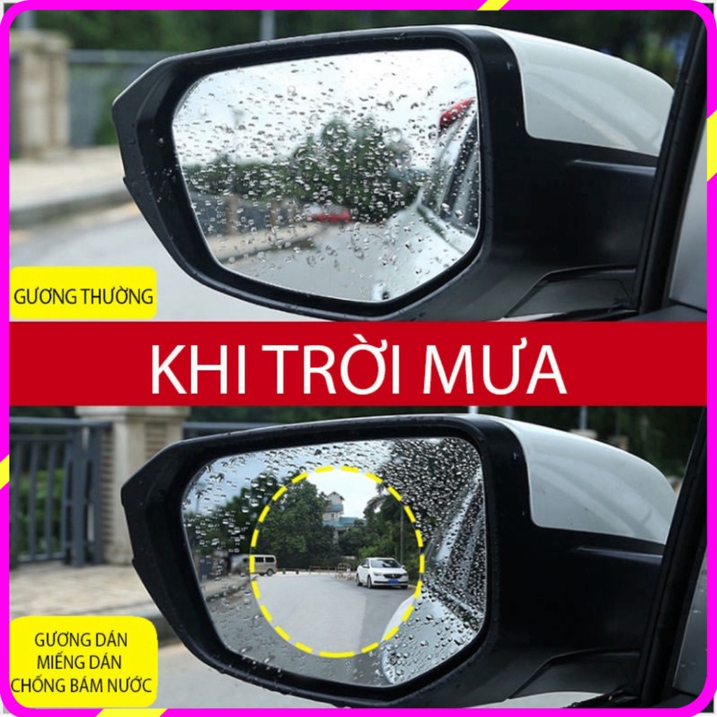 Bộ 2 chiếc phim chống đọng nước cho gương chiếu hậu ô tô, kích thước 100*150mm