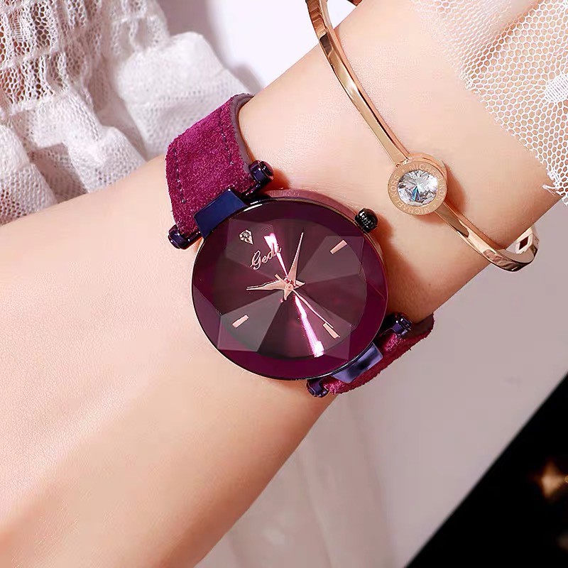 [CHÍNH HÃNG] Đồng hồ nữ Gedi dây da lộn mặt 3D | BigBuy360 - bigbuy360.vn