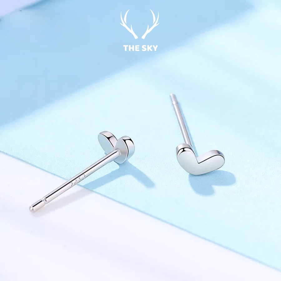 Khuyên Tai Bạc S92575, Bông Tai Nữ Hình Cỏ Hai Lá Phong Cách Hàn Quốc Xinh Xắn