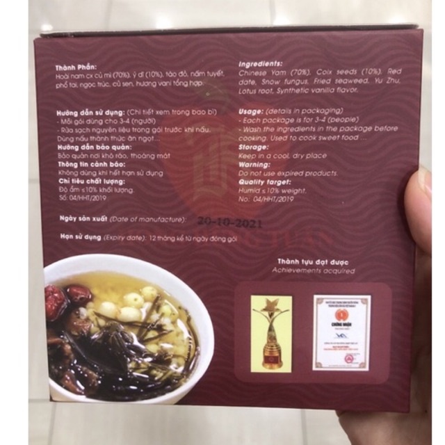 Canh tiềm gà/ gà hạt sen/ sườn heo  Hồng Hùng Tuấn gói 100g