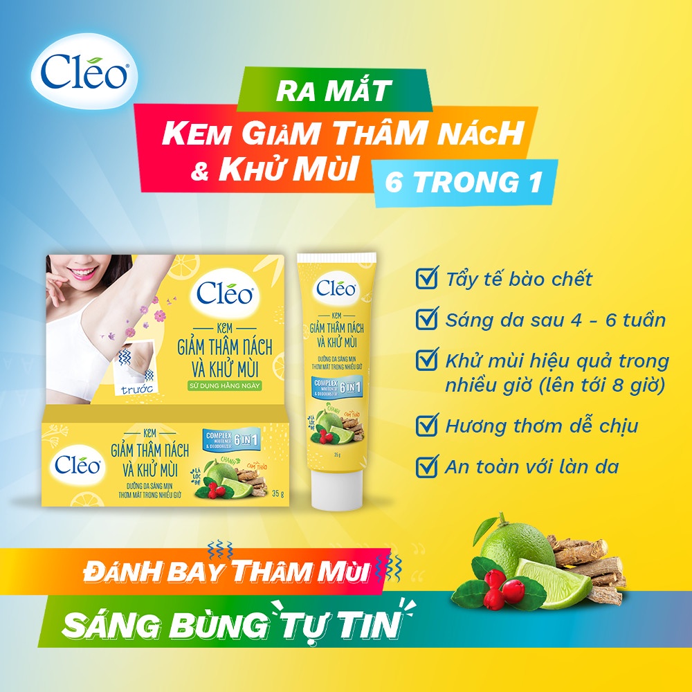 [Che Tên] Kem Giảm Thâm Nách Và Khử Mùi Cléo Giúp Sáng Da, Mềm Mịn, Thơm Mát 35g