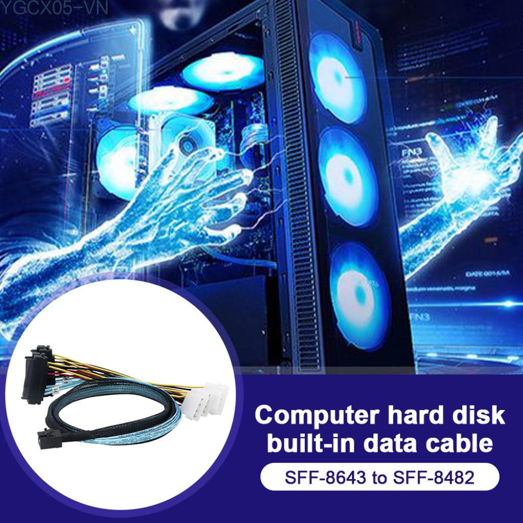 Cáp Chuyển Đổi Dữ Liệu Sas Sff-8643 Sang 4 Sff-8482 29pin + 4pin Cho Máy Tính Để Bàn | BigBuy360 - bigbuy360.vn