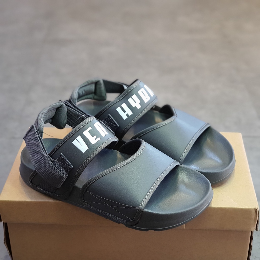 Sandal Vento chính hãng nam nữ SD-FL17 quai ngang bản to màu xám tro, Dép quai hậu đế bằng quai tháo rời