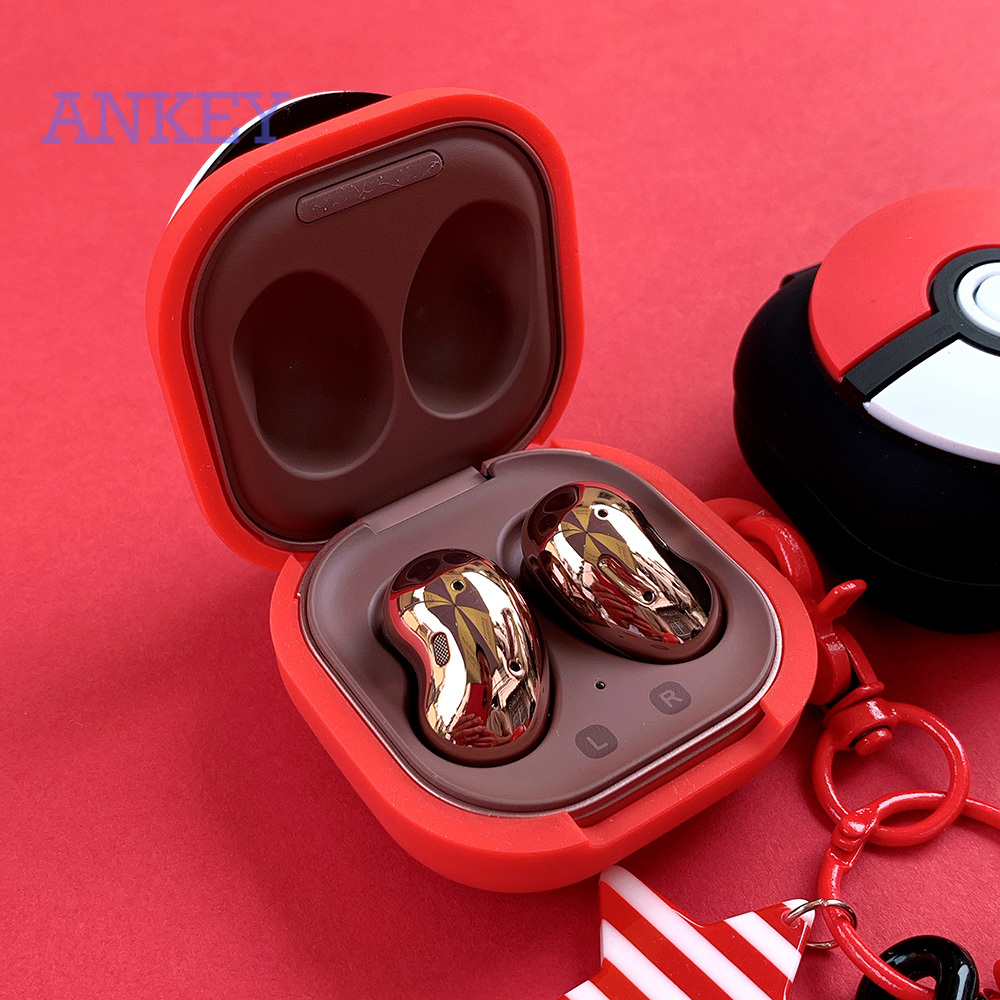 Samsung Galaxy Buds Live / Buds Pro / Buds 2 / Buds+ Plus Case Cute Silicone Cover for Pokémon Pikachu Sleeve Bluetooth Earphone Shockproof Headphone Protective Case Box with Pendant
