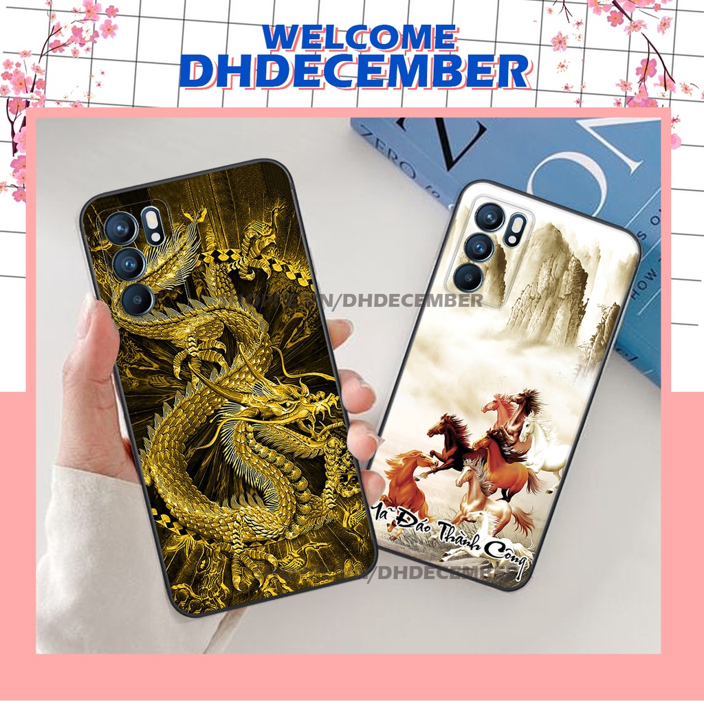 Ốp lưng Oppo RENO 6 5G in hình thư pháp tâm an vạn sự an ,mã đáo thành công SIÊU CHẤT