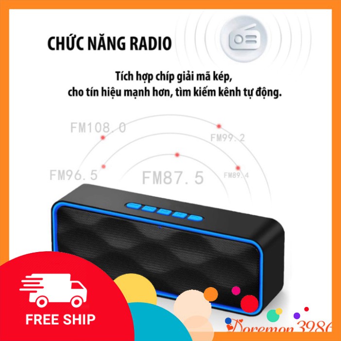 [FREE SHIP] Loa Bluetooth Siêu Trầm, Tích Hợp Loa Kép Cho ÂM Thanh Sống Động, Sắc Nét HOT