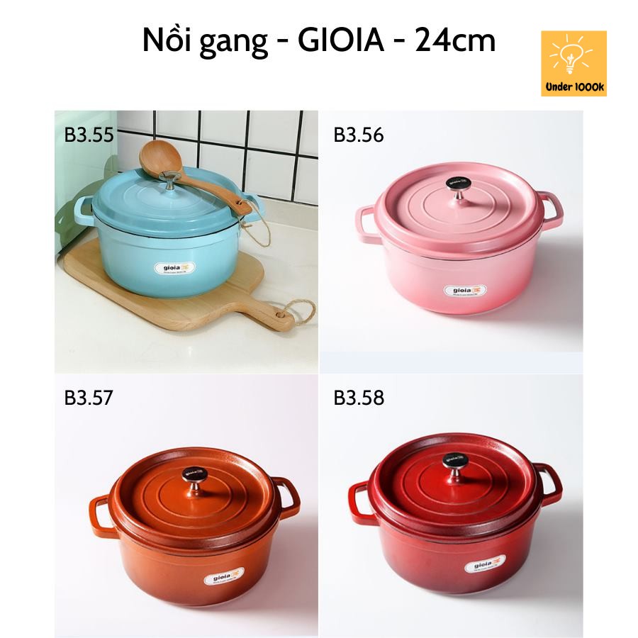 Nồi GIOIA - dùng được mọi loại bếp - cực sang trọng tiện dụng cho mọi nhà với 4 màu xinh xắn