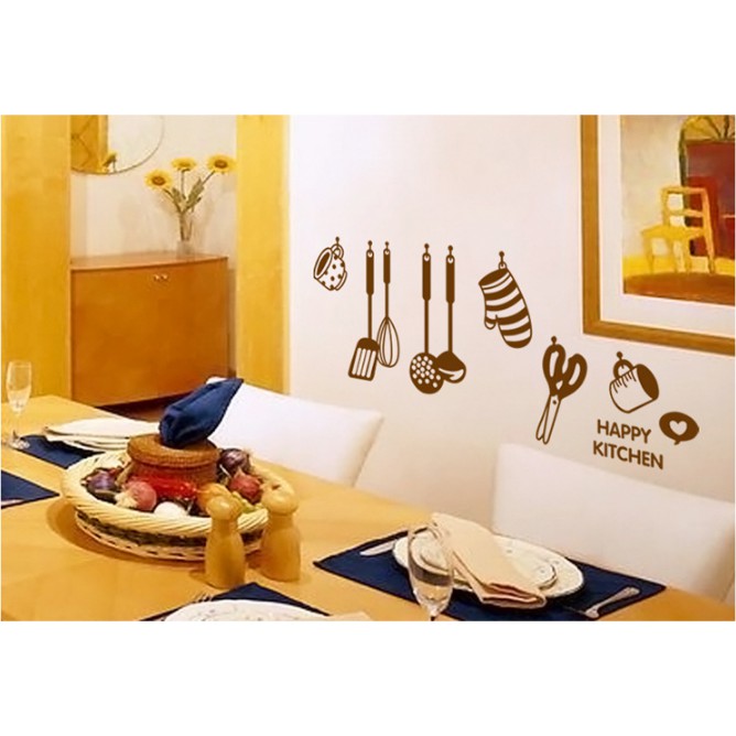 Decal trang trí tường Dụng Cụ làm Bếp
