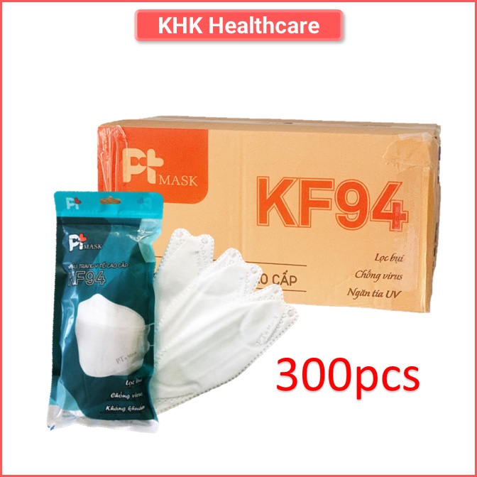 Sỉ 300 Khẩu trang KF94 PT mask công nghệ Hàn Quốc ngăn bụi mịn, vi khuẩn