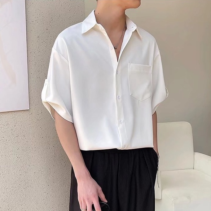 Áo Thun Polo Tay Ngắn Cổ Polo Màu Đen Phong Cách Hàn Quốc Dành Cho Nam