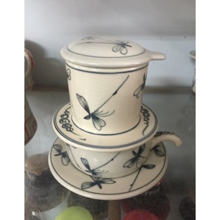 Phin cà phê men rạn giả cổ Bát Tràng 