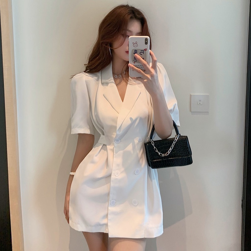 Đầm nữ sơ mi tay ngắn cổ v Emilyshop