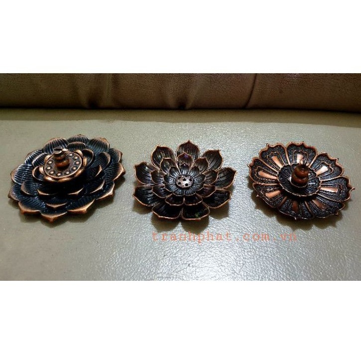 Chân hương - chân cắm nhang - đế đốt trầm hương - đế cắm nhang vòng hoa sen đồng