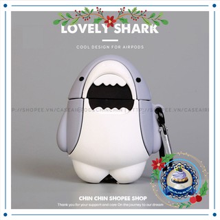 Case airpods hình cá mập - cho airpods 1-2 siêu cute dễ thương