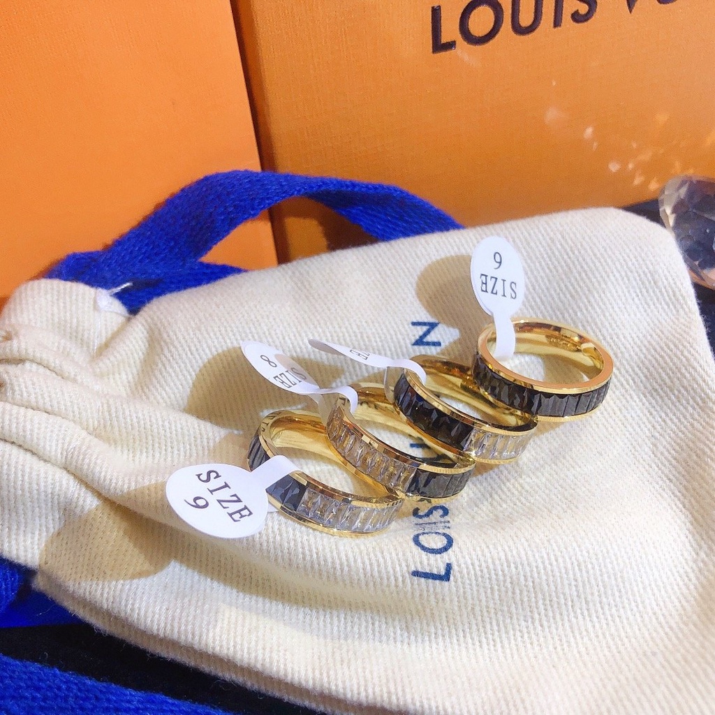 Nhẫn Louis Vuitton Phong Cách Hàn Quốc Đơn Giản Mạ Vàng / Bạc 925 Dành Cho Nữ